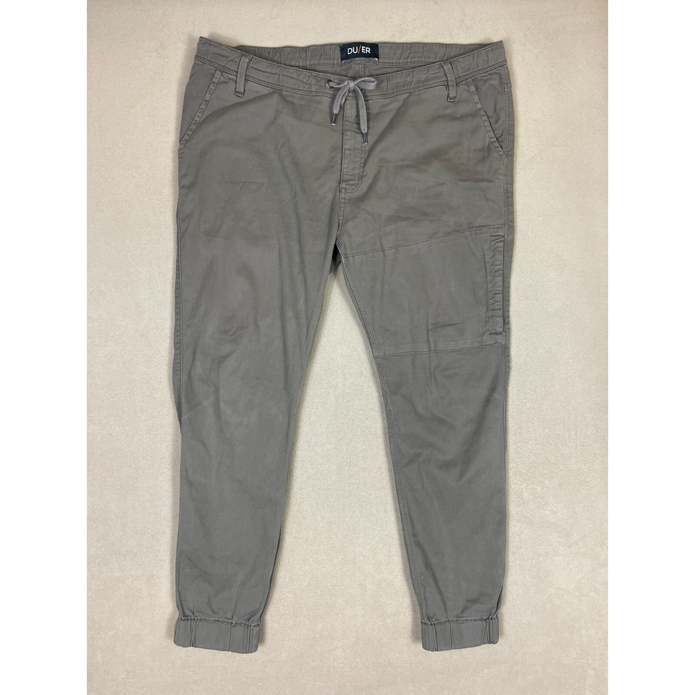 DU/ER Performance Jogger Pants Mens 40x29 Gray Slim Fit Drawstring MJTS1100